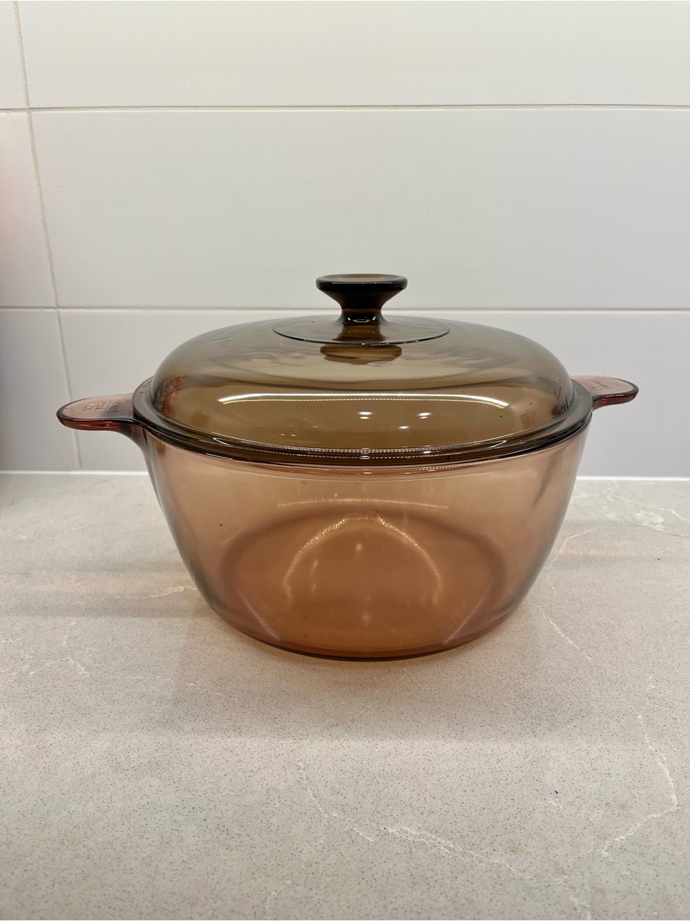 Vintage Pyrex visions Amber glass dutch oven